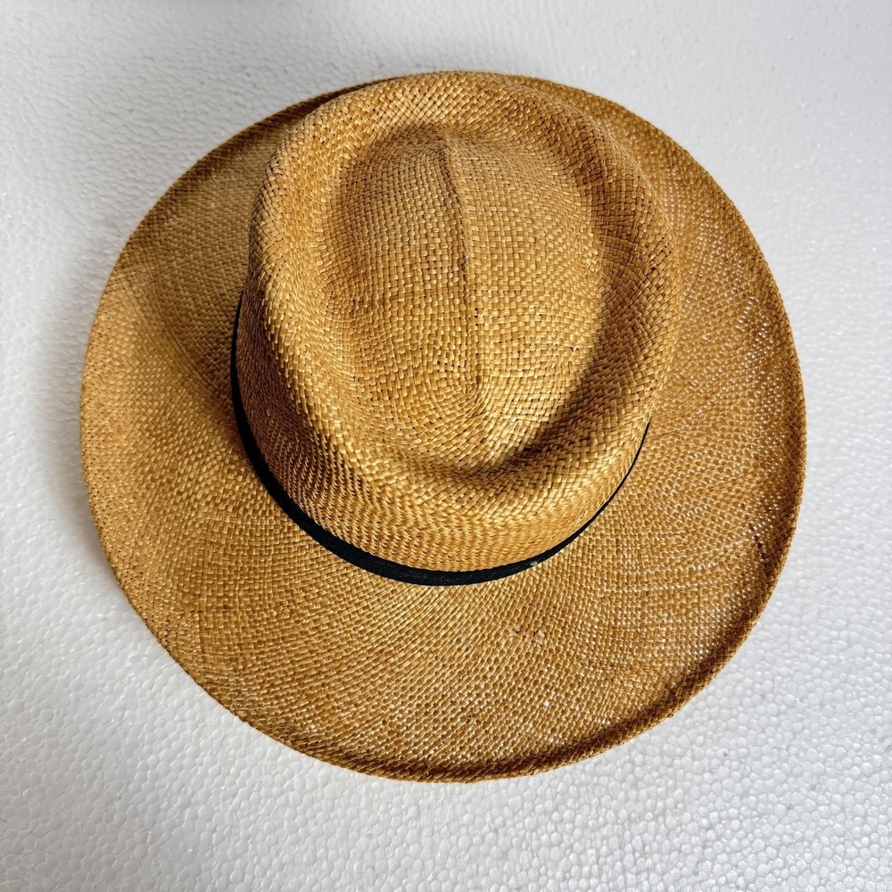 Stetson Hat Panama Fitted Mens Large Beige Straw Summer Beach Travel Resort - Picture 6 of 9